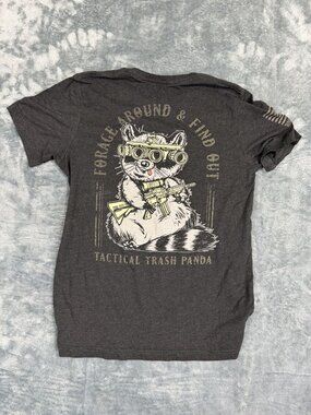 Nine Line Tactical Trash Panda Graphic T-Shirt Charcoal Gray  Men’s Size Small